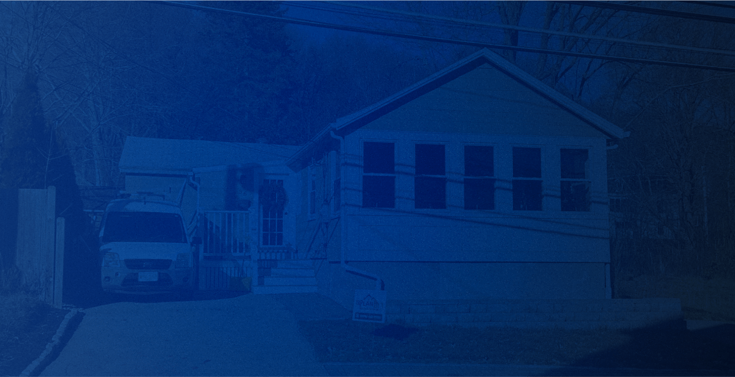 Background blue.